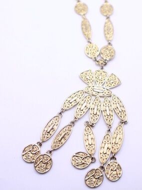 Gold Filigree Statement Necklace - Elegant Women Jewelry